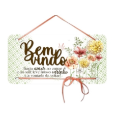 Móbile de Parede com Aplique Bem Vindo, Traga Amor